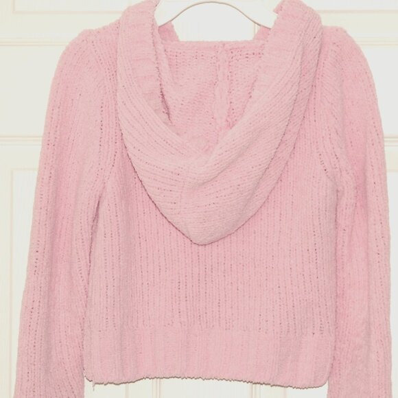 Macy's Greendog Girls Size 6X, Light Pink Ultra-Light & Soft Knit Hoodie - Picture 3 of 4